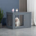 Furniture Style Indoor Dog Crate, End Table Pet Cage Kennel with Double Doors, and Locks, for Medium Dogs, Grey - Image 2