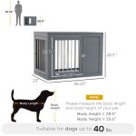 Furniture Style Indoor Dog Crate, End Table Pet Cage Kennel with Double Doors, and Locks, for Medium Dogs, Grey - Image 3