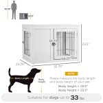 Furniture Style Indoor Dog Crate, End Table Pet Cage Kennel with Double Doors, and Locks, for Small and Medium Dogs, White - Image 3