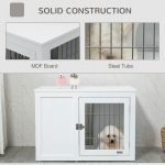 Furniture Style Indoor Dog Crate, End Table Pet Cage Kennel with Double Doors, and Locks, for Small and Medium Dogs, White - Image 6