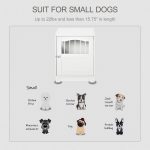 Furniture Stylish Dog Kennel, Wooden & Wire End Table with Cushion & Lockable Door, Miniature Size Pet Crate Indoor Puppy Cage, White - Image 4
