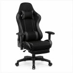 Gaming Chair with Adjustable Lumbar Support Breathable Fabric & Spring Cushioning - Image 3