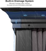 Gazebo 10′ X 14′ Built-in Drainage System, Gray | 4.7″ Thick Post, Built in Drainage, Windproof Cool Breeze, Snowproof & Rustproof, 260 GSM Textilene Netting, Fit Any Yard - Image 3