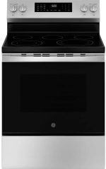 GE 30-inch Freestanding Electric Convection Range with No Preheat Air Fry, WiFi, and EasyWash Oven Tray, Stainless Steel - Prioka