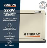 Generac Guardian 22kW Home Standby Generator with 200 Amp Transfer Switch, Durable All Aluminum, WiFi Enabled with G-Force Engine, Easy to Use, Whole House Power Backup, Smart Outage Solution – Bisque - Image 6