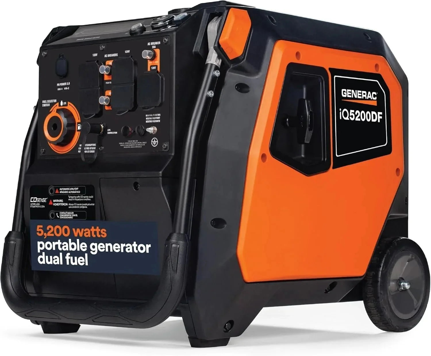 generac-iq5200-5200w-dual-fuel-portable-inverter-generators-7482352 Generac iQ5200 5200W Dual Fuel Portable Inverter Generators. - Image 1