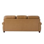 Gerardo Genuine Leather Sofa – Camel Rolled Arm Nailhead Sofa - Image 9