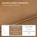Gerardo Genuine Leather Sofa – Camel Rolled Arm Nailhead Sofa - Image 5