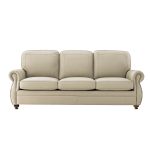 Gerardo Genuine Leather Sofa – Tan Rolled Arm Nailhead Sofa - Image 21