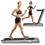 Goplus 2-in-1 Folding Treadmill, 2.25HP Electric Under Desk Treadmill W/LED Display - Prioka