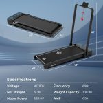 Goplus 2 in 1 Folding Treadmill, 300 LBS Capacity Walking Pad with Handle Bar, Under Desk Treadmill with Remote & APP Control - Image 17