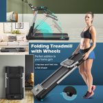 Goplus 2.25HP Folding Treadmill, Compact Superfit Treadmill with LED Display and APP Control - Image 6