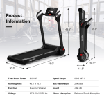 Goplus 2.25HP Folding Treadmill, Electric Superfit Treadmill W/LED Display - Image 9