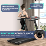 Goplus 4.75HP Folding Treadmill with 15% Auto Incline, Electric Superfit Treadmill w/Voice and APP Control - Image 6