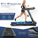 Goplus 4.75HP Folding Treadmill with 15% Auto Incline, Electric Superfit Treadmill w/Voice and APP Control - Image 3