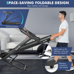 Goplus 4.75HP Folding Treadmill with 15% Auto Incline, Electric Superfit Treadmill w/Voice and APP Control - Image 5
