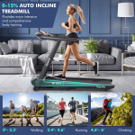 Goplus 4.75HP Folding Treadmill with 15% Auto Incline, Electric Superfit Treadmill w/Voice and APP Control - Image 2