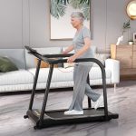 Goplus Walking Treadmill for Senior with Long Handrail, 300 lbs Capacity, Recovery Fitness Exercise Machine for Home with Pulse Sensors - Image 2