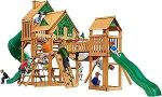 Gorilla Playsets Pioneer Peak Treehouse Wooden Swing Set with Clatter Bridge & Tire Swing - Image 4