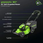 Greenworks 80V 21-Inch Cordless Self-Propelled Lawn Mower - Image 6