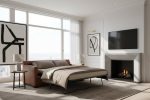 Hadley Contemporary Track Arm Leather Sofa Collection - Image 5