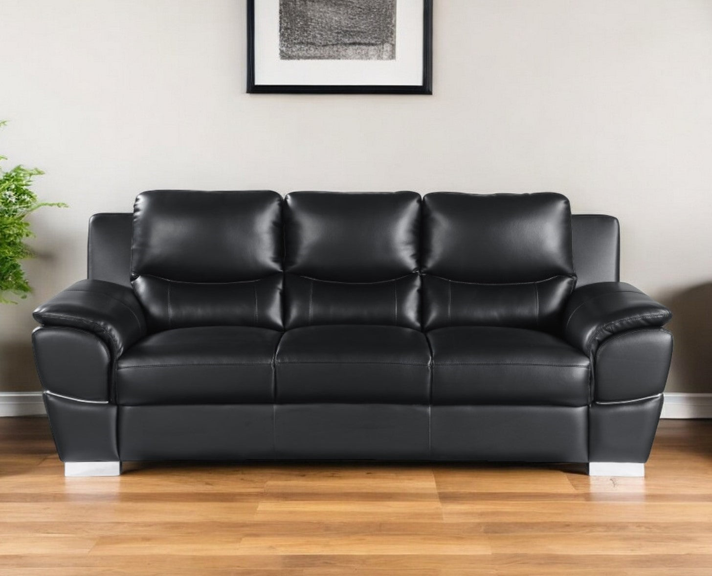 hamilton-leather-sofa-black-1225360 Hamilton Leather Sofa – Black - Image 1