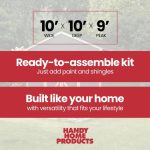 Handy Home Products Rookwood 10 ft. x 10 ft. Wood Storage Shed with Floor – Durable DIY Kit - Image 7