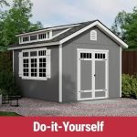 Handy Home Products Windemere 10×12 Do-it-Yourself Wooden Storage Shed with Floor, Beiges - Image 4