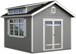 Handy Home Products Windemere 10×12 Do-it-Yourself Wooden Storage Shed with Floor, Beiges - Image 2