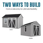 Heartland Coronado 12 x 8 ft Saltbox Wood Outdoor Storage Shed with Windows and Doors - Image 7