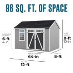 Heartland Coronado 12 x 8 ft Saltbox Wood Outdoor Storage Shed with Windows and Doors - Image 4