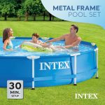 Intex 12 x 2.5 Foot Metal Frame Above Ground Pool with Filter and Accessories - Image 3