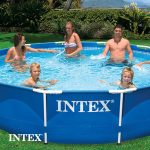 Intex 12' x 30" Metal Frame Round Swimming Pool w/ Filter Pump & 13' Pool Cover - Image 4