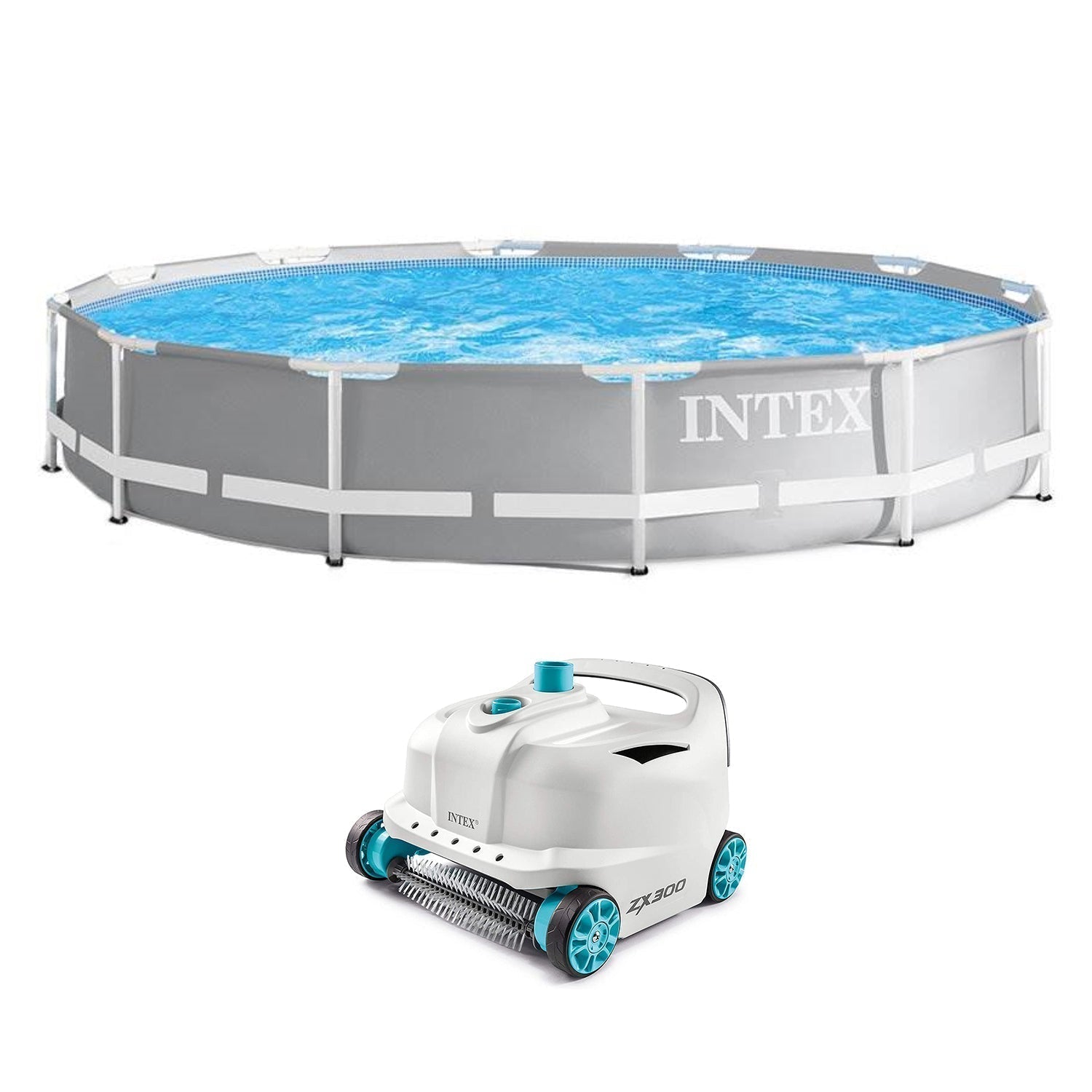 intex-12ft-x-30in-prism-frame-above-ground-round-swimming-pool-robot-vacuum-8083357 Intex 12ft x 30in Prism Frame Above Ground Round Swimming Pool & Robot Vacuum - Image 1