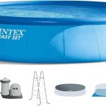 Intex 18′ x 48″ Inflatable Above Ground Swimming Pool with Ladder, Pumps - Prioka