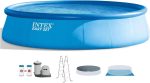 Intex 18′ x 48″ Inflatable Above Ground Swimming Pool with Ladder, Pumps - Prioka