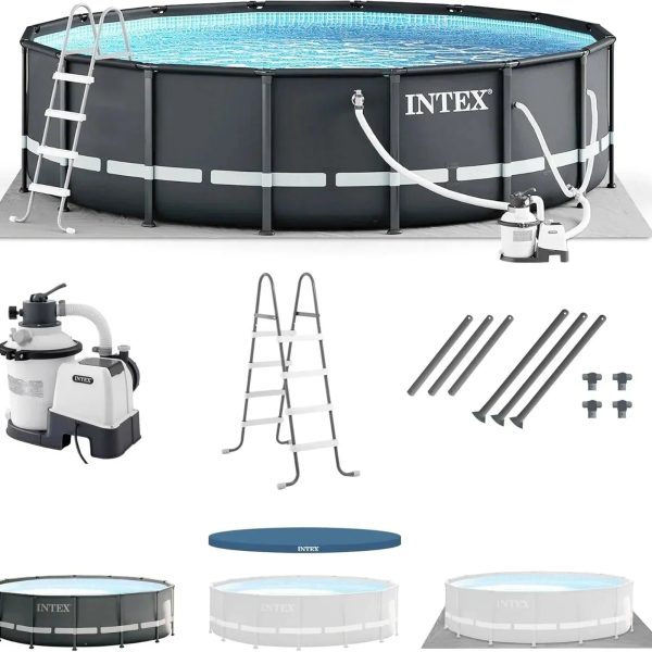 Intex Ultra XTR 14 ft. Round 42 in. Deep Soft Sided Above Ground Swimming Pools - Prioka