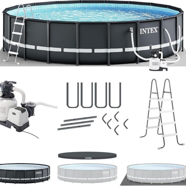 INTEX Ultra XTR Frame Round Above Ground Swimming Pool Set with Pump - Prioka