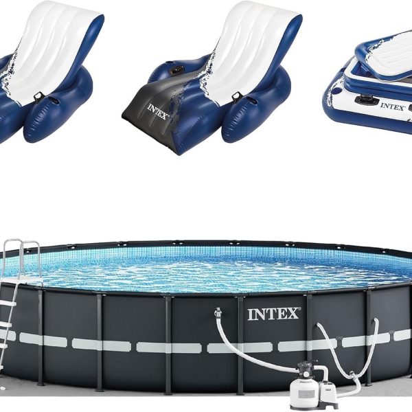 Intex Ultra XTR Round Frame Pool with Pump, Cooler, and Floats (2 Pack) - Prioka