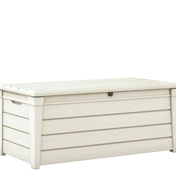 Keter Brightwood 120 Gallon Outdoor Storage Deck Box – White - Prioka