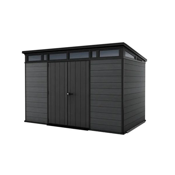 Keter Cortina 11×7 ft Resin Storage Shed, Graphite - Prioka