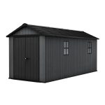 Keter Newton Plus 7.5×17 Graphite Resin Storage Shed - Prioka