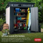 Keter Outdoor Storage Sheds, for House, Patio & Yard, Plastic Resin, Artisan, 7×7 Ft, Gray - Image 3