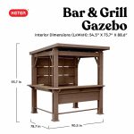 Keter Signature Collection 7.5 x 6.5 ft. Bar Gazebo with Shelves and TV Mount, Pine Brown - Image 2