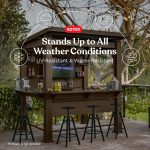 Keter Signature Collection 7.5 x 6.5 ft. Bar Gazebo with Shelves and TV Mount, Pine Brown - Image 10