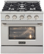 Kucht Professional 30-Inch 4.2 cu. ft. Gas Range with Convection Oven in Titanium - Prioka
