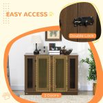 Large Furniture Style Dog Crate with Removable Panel, End Table with Two Rooms Design and Two Front Doors, Walnut, 47" x 23.5" x 35" - Image 10