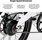 Lectric XP Lite 2.0 Long-Range Foldable Electric Commuter Bike, Arctic White - Image 3