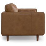 Lennox Leather Sofa with Ottoman – Brown - Image 6