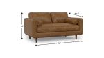 Lennox Leather Sofa with Ottoman – Brown - Image 2